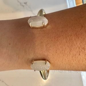Kendra Scott Cuff Bracelet - Elton Gold Cuff Bracelet in Iridescent Drusy